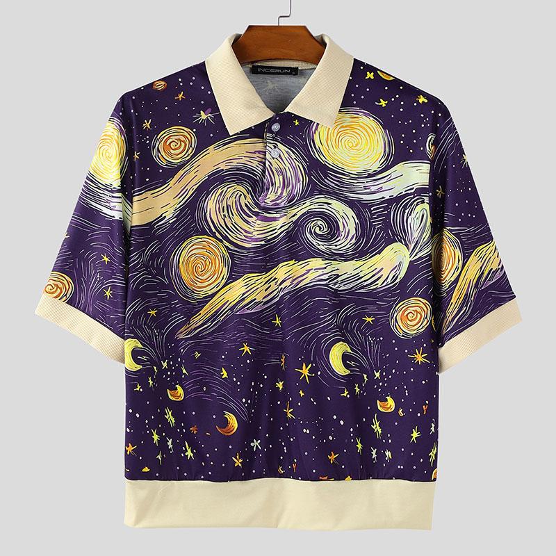 INCERUN Summer Men Short Sleeve Printing Hawaii Casual Loose T-Shirts
