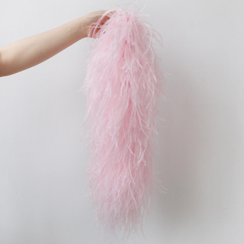 DIY 50 CM Pštrosí boa lem 10/8/6/4/2 vrstvy Přírodní pštrosí peří Oblečení Šála Svatba Dekorace Pštrosí peří šátek Přizpůsobení