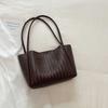 Fashion Tote Bag - Large Capacity Women's Shoulder Bag - Retro Woven Texture Tote Bag