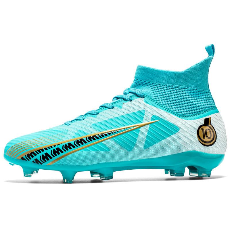 Macy X10 High-top Football Shoes Spiked Broken Nails Boys and Children Lawn Youth Student Sports Training Shoes