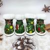 4Pcs Christmas Winter Dog Shoes Warm Cats Puppy Socks Fashion Pet Shoes  for Small Medium Dog
