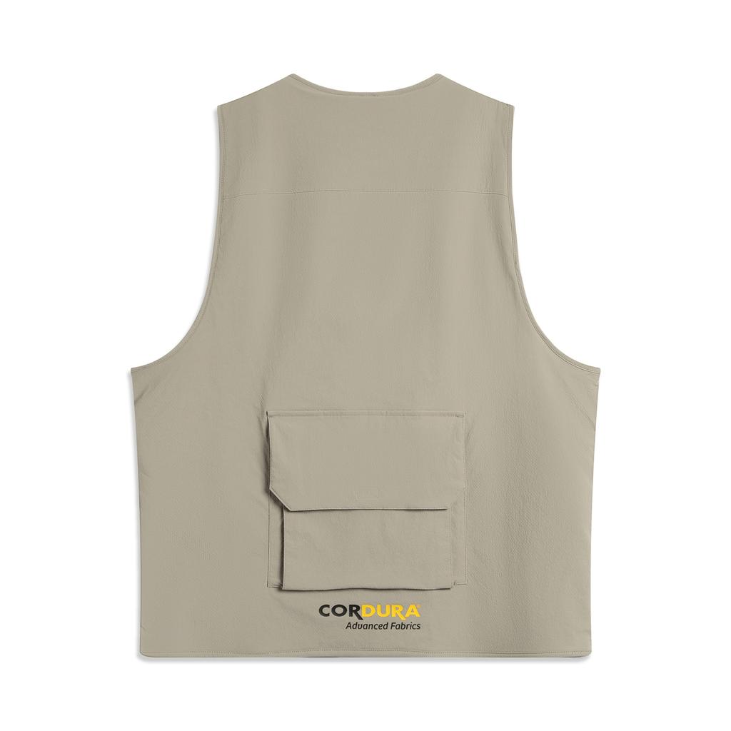 Li Ning Wade Series Solid Color Zipper Breathable Versatile Casual Vest Men Vest Brown AMDV013-5