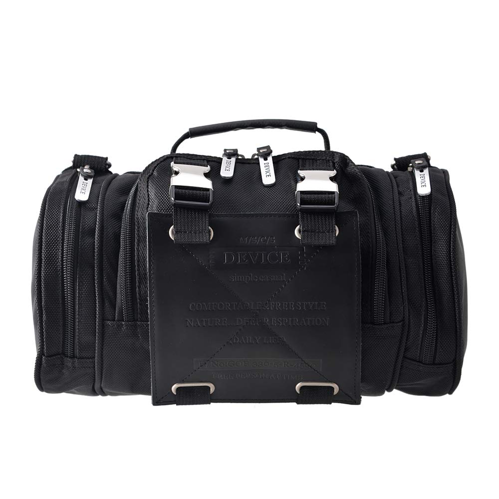 

4way Hip Bag Large Capacity Faux Leather Outdoor Nylon Waist Bag Рюкзак Drum Boston Black [Device] чорний