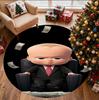 The Boss Baby Pattern Round Rug, Indoor/Outdoor Mat, for Picnic, Gameroom, Bedroom, Office, Living Room, Home Decor Carpet, Birthday Gift
