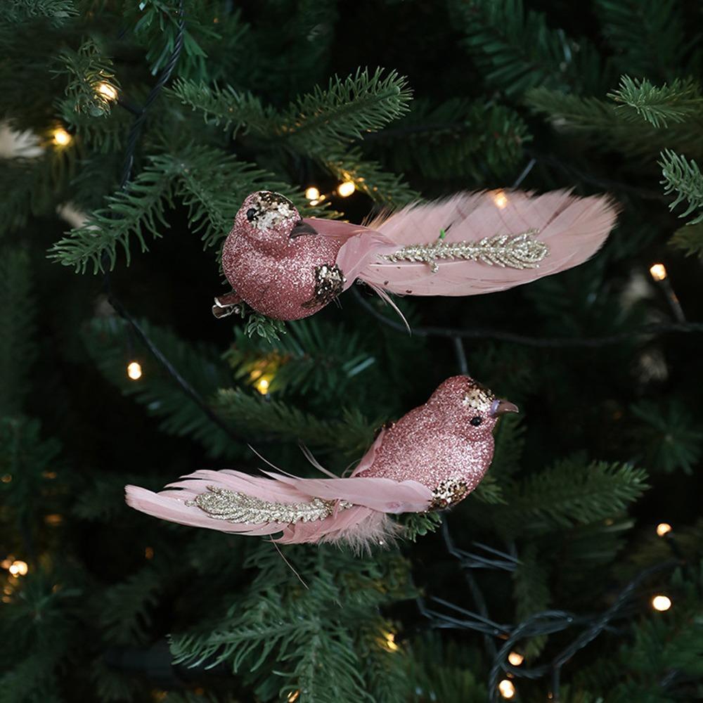Realistic Simulated White Bird Pendant Artificial Christmas Tree Decoration  Holiday Festival Decor