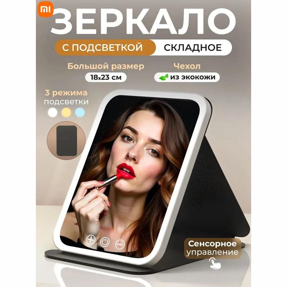 

Cosmetic table mirror with lighting for makeup Option1