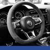 Suede for VOLKSWAGEN VW ID3 ID4 X CC Tiguan Magotan Golf T-Roc Passat Diy Hand Sewing Car Steering Wheel Cover Car Accessories BHT1