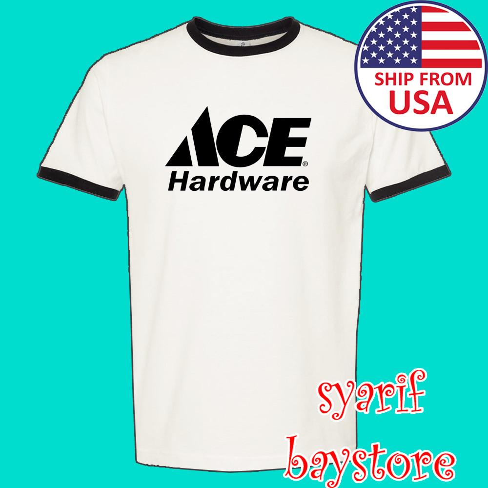 Ace Hardware Men#039;s Ringer Black Size S to 3XL Unisex T-Shirt XXXL