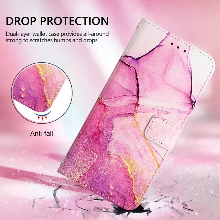 PT003 Marble Pattern Flip PU Leather Phone Case For Xiaomi Poco M8 Power 5G, Wallet Card Slot Kickstand Protective Cover