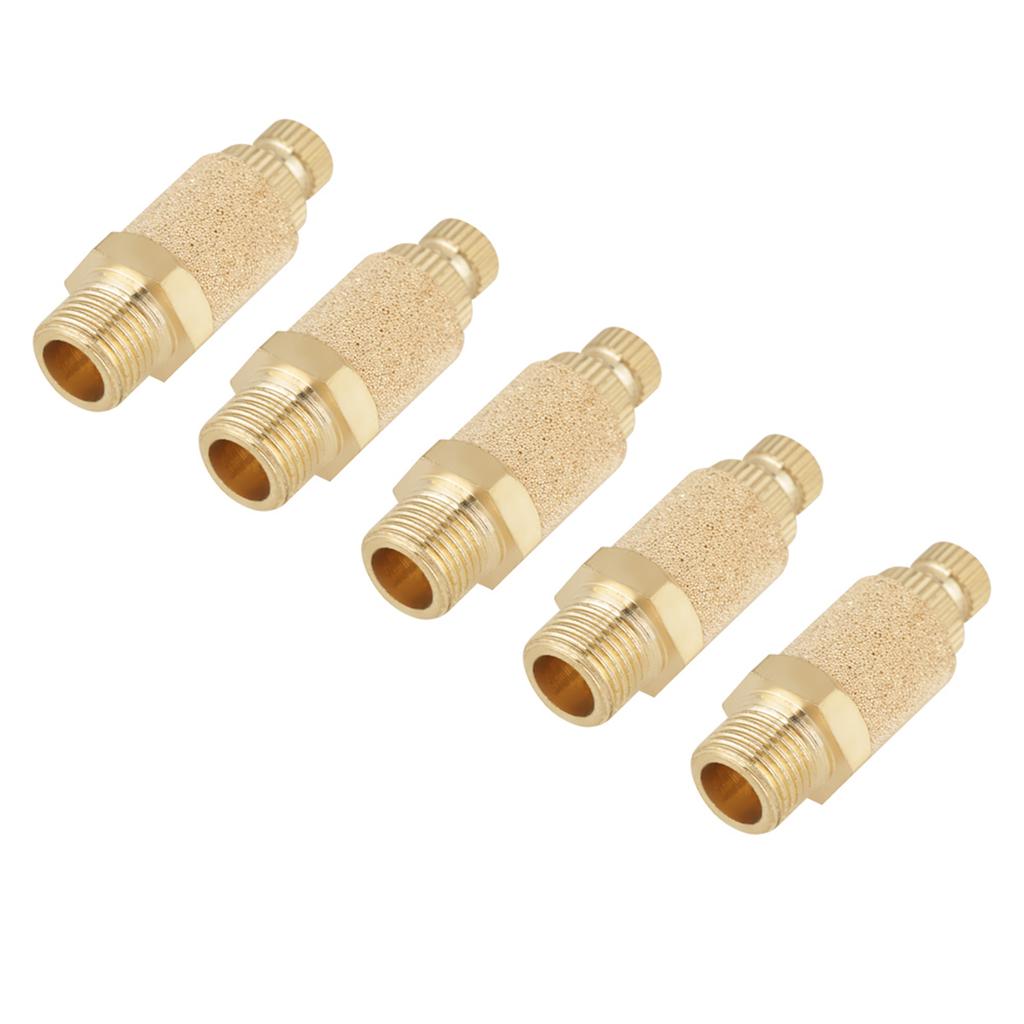 5pcs Set Brass Pneumatic Muffler Silencer Air Flow Speed Control 1 8 BSP Valve