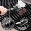 Grill Grate Barbecue Brush and Scraper Handle Barbecue Cleaning Brush with Stainless Steel Bristles Barbecue Grate Cleaner