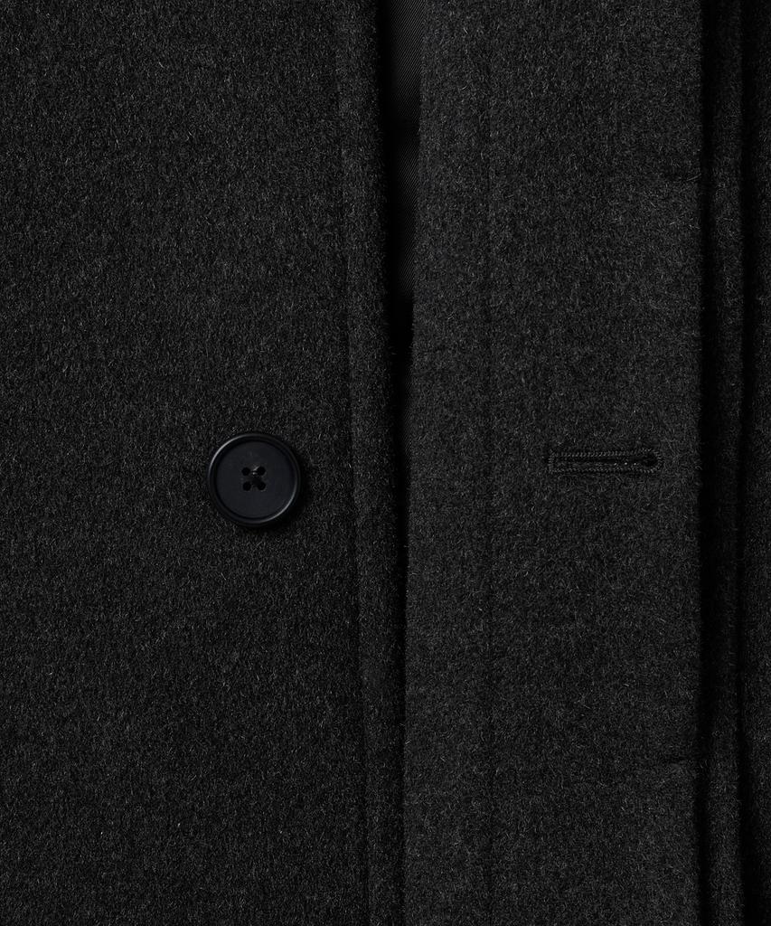 Musinsa Standard Cashmere Blend Oversized Minimal Balmacaan Coat [Charcoal Grey]