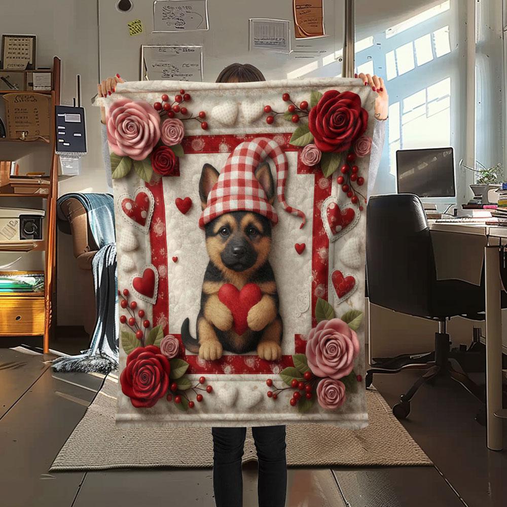 1Pc Quilteddogs Print Flannel Blanket, High quality Comfortable for All Seasons, Home Decor, Warmth and Comfort, Perfect for Christmas Gifts