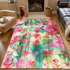 Vibrant Watercolor Floral Pattern Patterned carpet, non slip mat suitable for living room and bedroom sofas