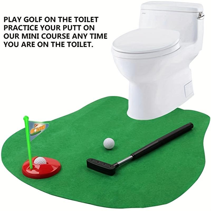 1set Toilet Golf Game Set-Mini Indoor Putting Toy for Family Party Fun Kids Funny Games Birthday Gifts Golf Sports Entertainment