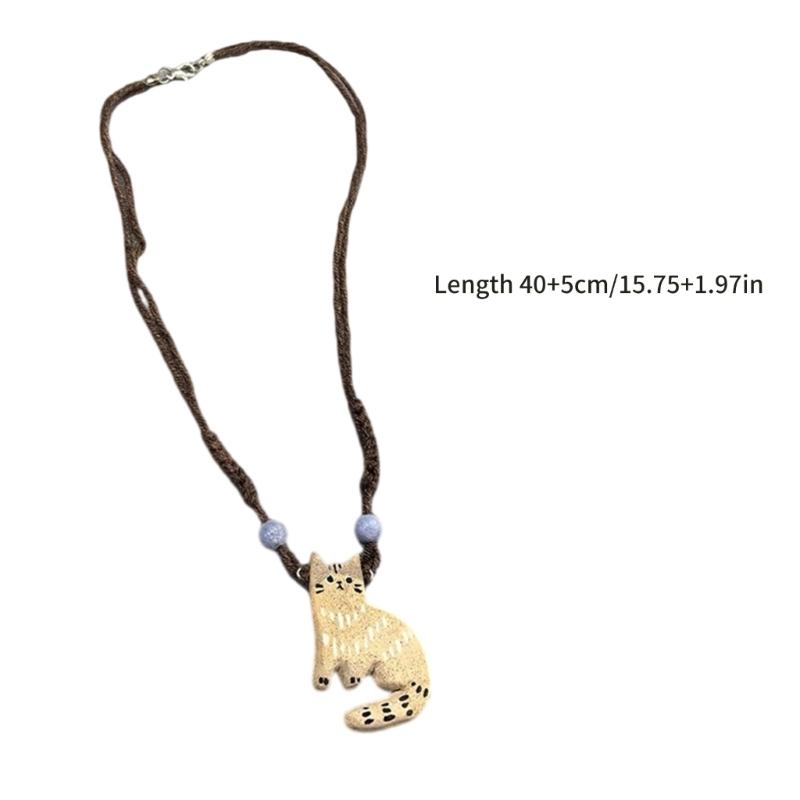 Multifuntional Cats Shape Necklace Adjustable Chain Necklace Elegant Pendant Necklace for Fashionable Lover Present