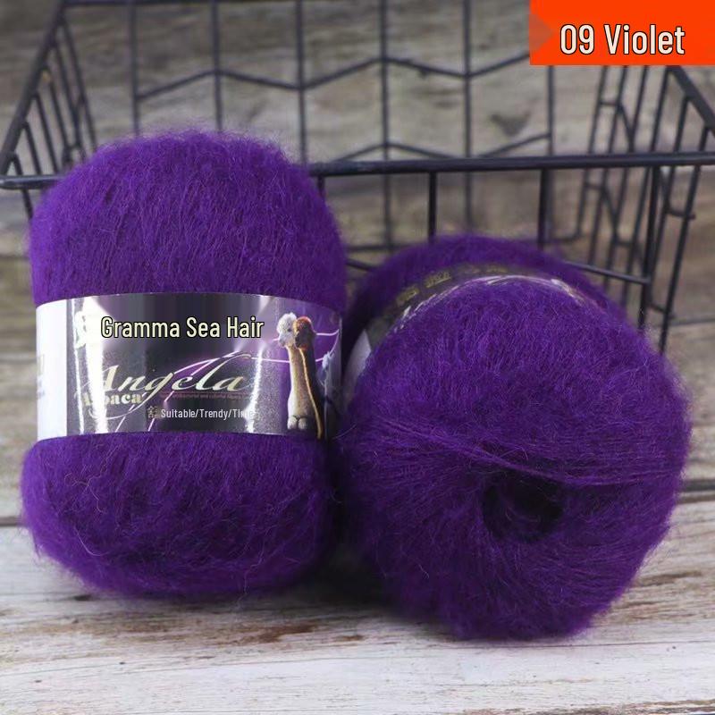 Angora Mohair Yarn - 42g Fine Long-Hair for Crochet, Knitting & Machine Use, Ideal for Coats & Shawls, Free Shipping