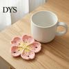 Absorbent Tableware Pads Handmade Crochet Flower Coasters for Drinks, Thermal Insulation Table Mat Cute Desk Decor Accessories Coffee Mugs And