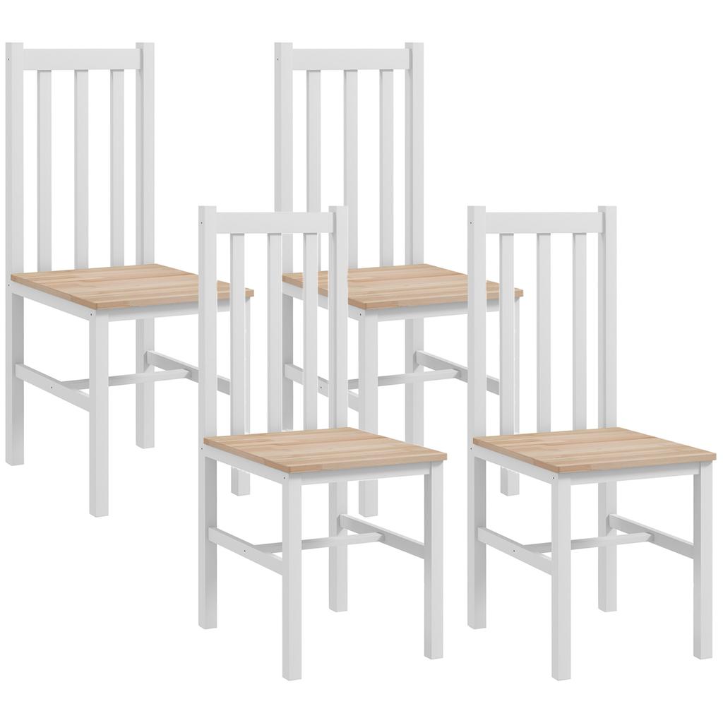 Set of 4 Kitchen Chairs Dining Chairs Chairs, Solid Wood, Modern Design, 38.5 cm x 47.5 cm x 99 cm, Natural