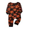 Family Matching Halloween Pajama Sets Long Sleeve Top and Pants with Print for Parents and Kids