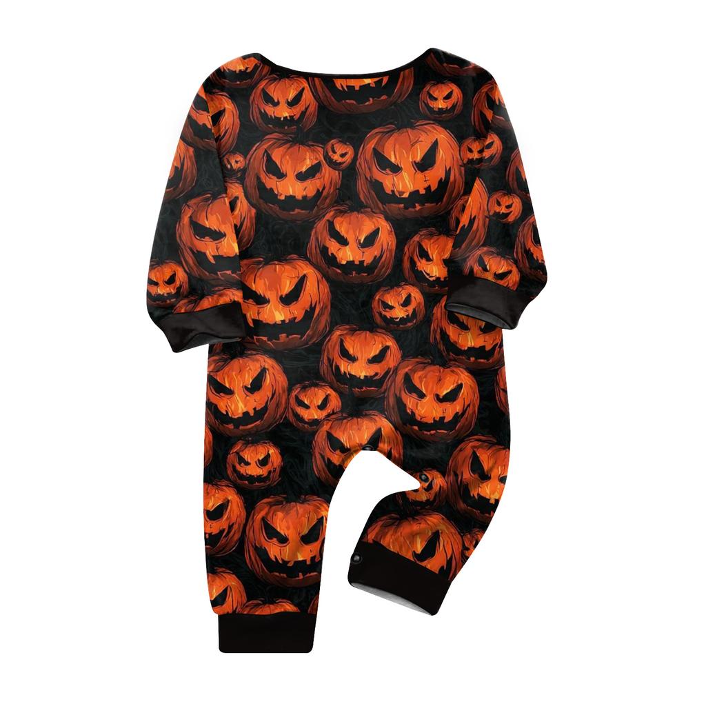 Family Matching Halloween Pajama Sets Long Sleeve Top and Pants with Print for Parents and Kids