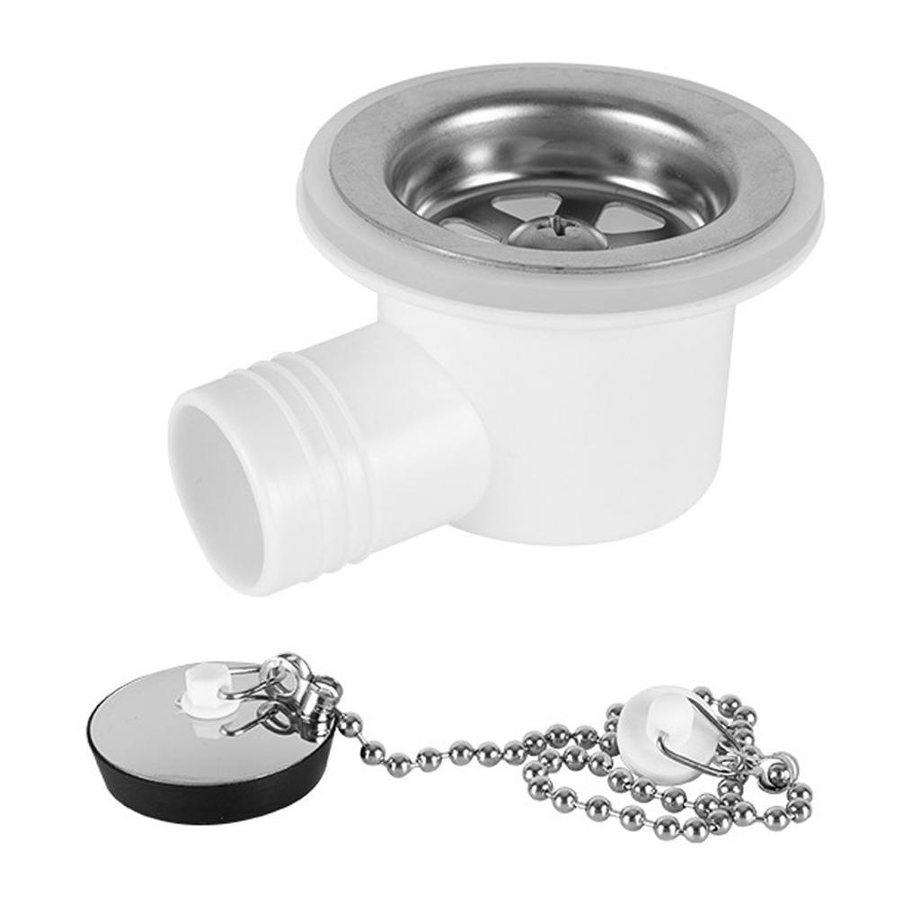 RV Sink Drain Connector Right Angle Stainless Steel Strong Sealing Space Saving Drain Pipe Hose Plug Sewer Adapter for