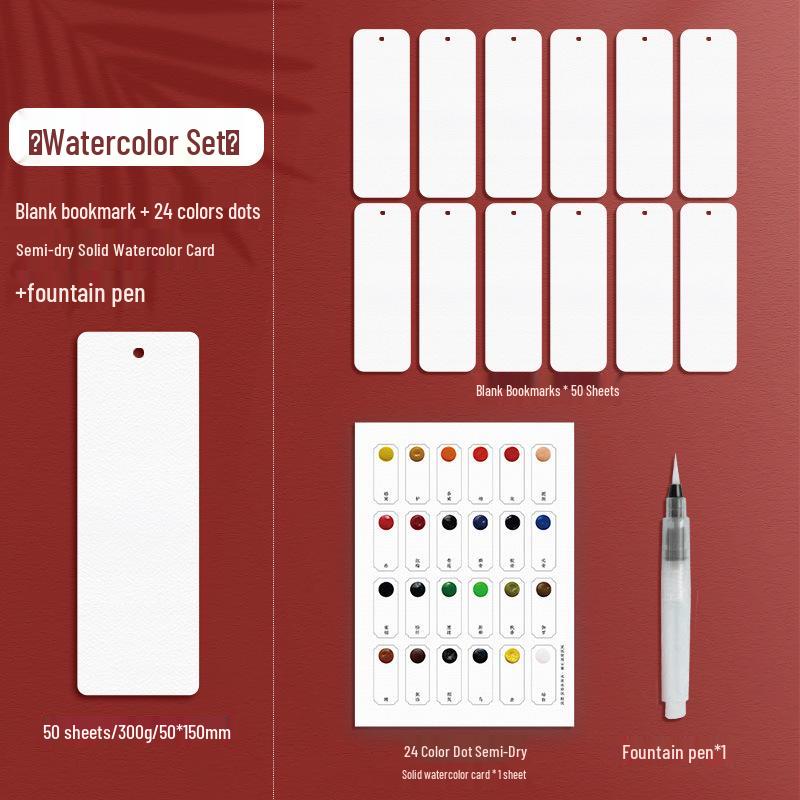 Feile Watercolor Sticky Notes & Bookmark Set: DIY Chinese Style Painting Kit for Kids