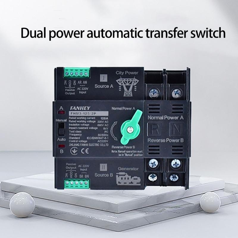 125A Automatic Transfer Switches with 2P/ Design & Flame Retardant Housing Easy to Use for Uninterrupted Power Supply