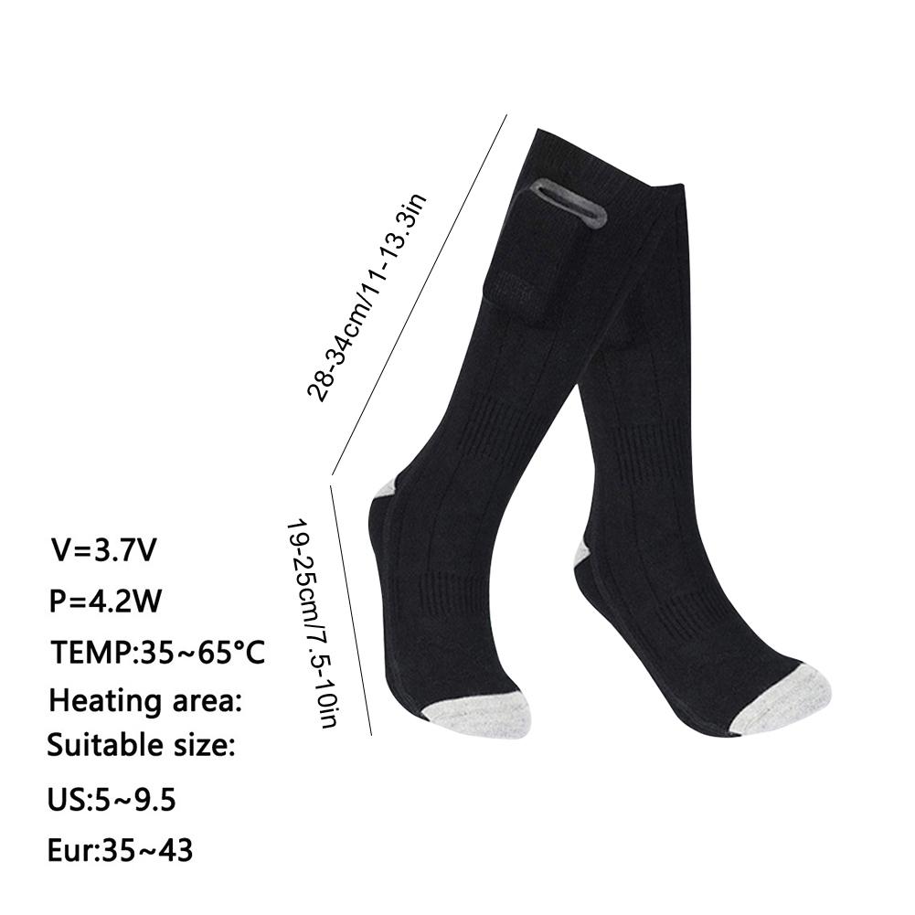 Winter Heated Socks (No Battery) USB Heating Socks for Men Women Thermal Outdoor Sport Socks for Camping Hiking Foot Warmers