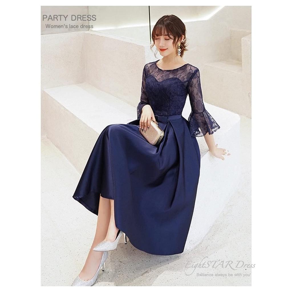 EightSTAR Dress Wedding Dress with Perfect for and Receptions Sleeves, A-Line, Flared, Midi/Knee-Length, Lace, Organza, After-Parties, Thank-You