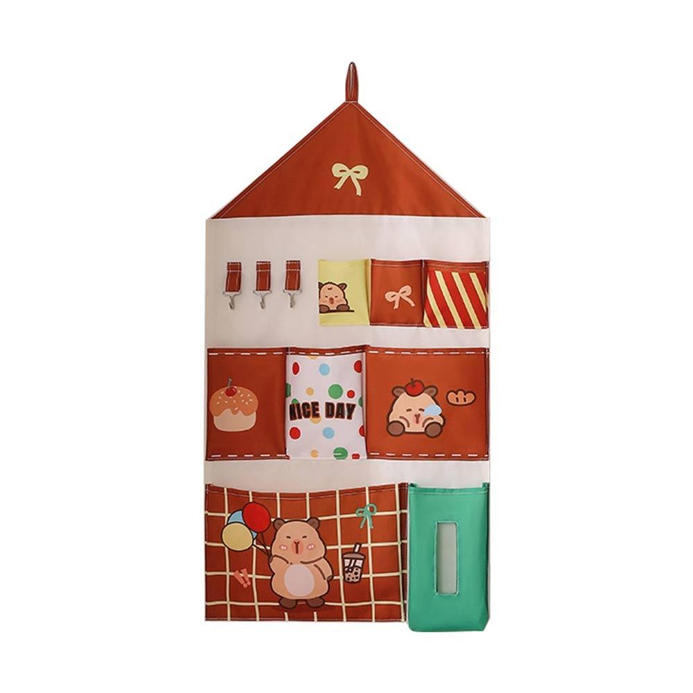 

Oxford Cloth Dormitory Storage Hanging Bag Dopamine Multi-layer Underwear Storage Mesh Pouch Wall-mounted Cartoon кавовий