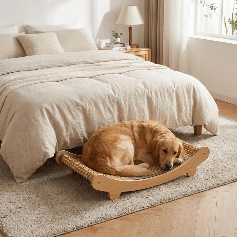 Arc Shaped Cat Rocking Chair Removable Wear-Resistant Cat Sleeping Bed Cooling Breathable Cat Scratching Pads Playing