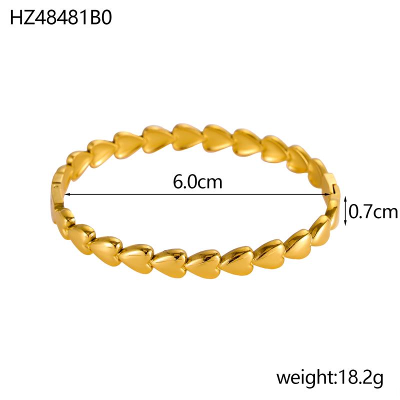 

CARLIDANA New Zircon Bracelet Nail High-quality Jewelry Stainless Steel Gold Color Open Cuff Bracelet Bangle Charms for Women