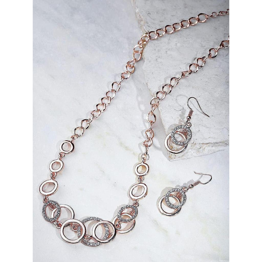 YouBella Jewellery Sets for Women Crystal Studded Necklace Jewellery Set with Earrings for Girls/Women