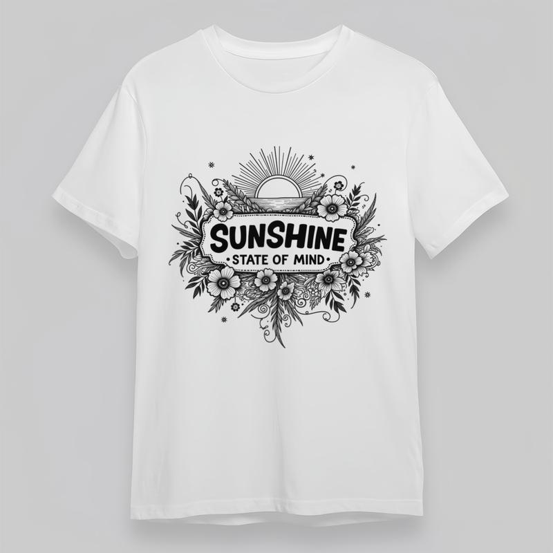

Women s Plus Size Fashion Classic T-Shirt Sunshine State Mind Floral Graphic Tee 2XL