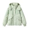 Hiver Femmes Petit Court Épaissi Ample Vêtements Rembourrés en Coton Vêtements Rembourrés en Coton Veste à Capuche Chaude et Tendance