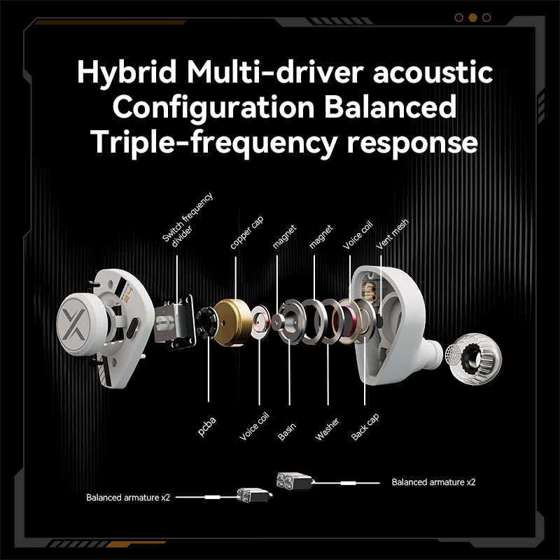 Fanmusic ooopusX Op.24 2DD+4BA Hybrid In-Ear Headphones Wired Monitor Earphones Type C Microphone
