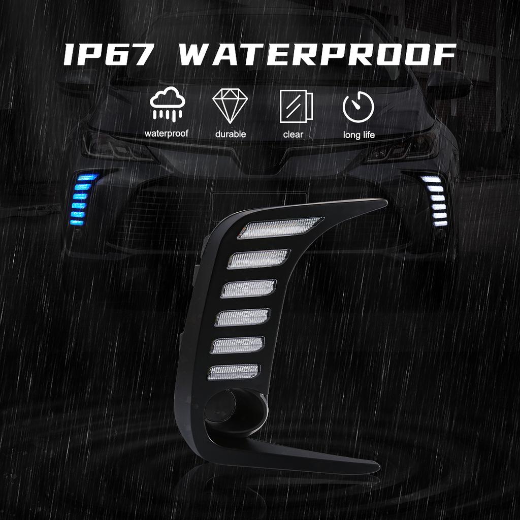 For Toyota Corolla 2019 2020 2025 2025 LED DRL Daytime Running Lights Car Fog Lamps Turn Signal Front Bumper White Yellow Blue