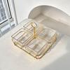 ZISIZ Acrylic Divided Snack and Fruit Plate with Gold Handle