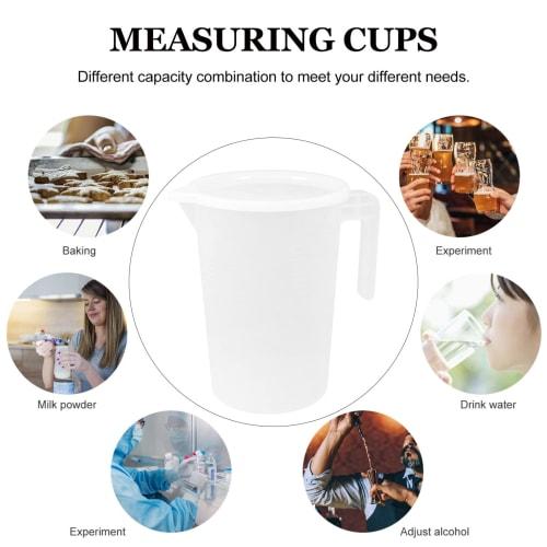 WINOMO Heat-Resistant Plastic Measuring Cup with Handle, 3.5L, with Lid, Polypropylene Resin, BPA-Free