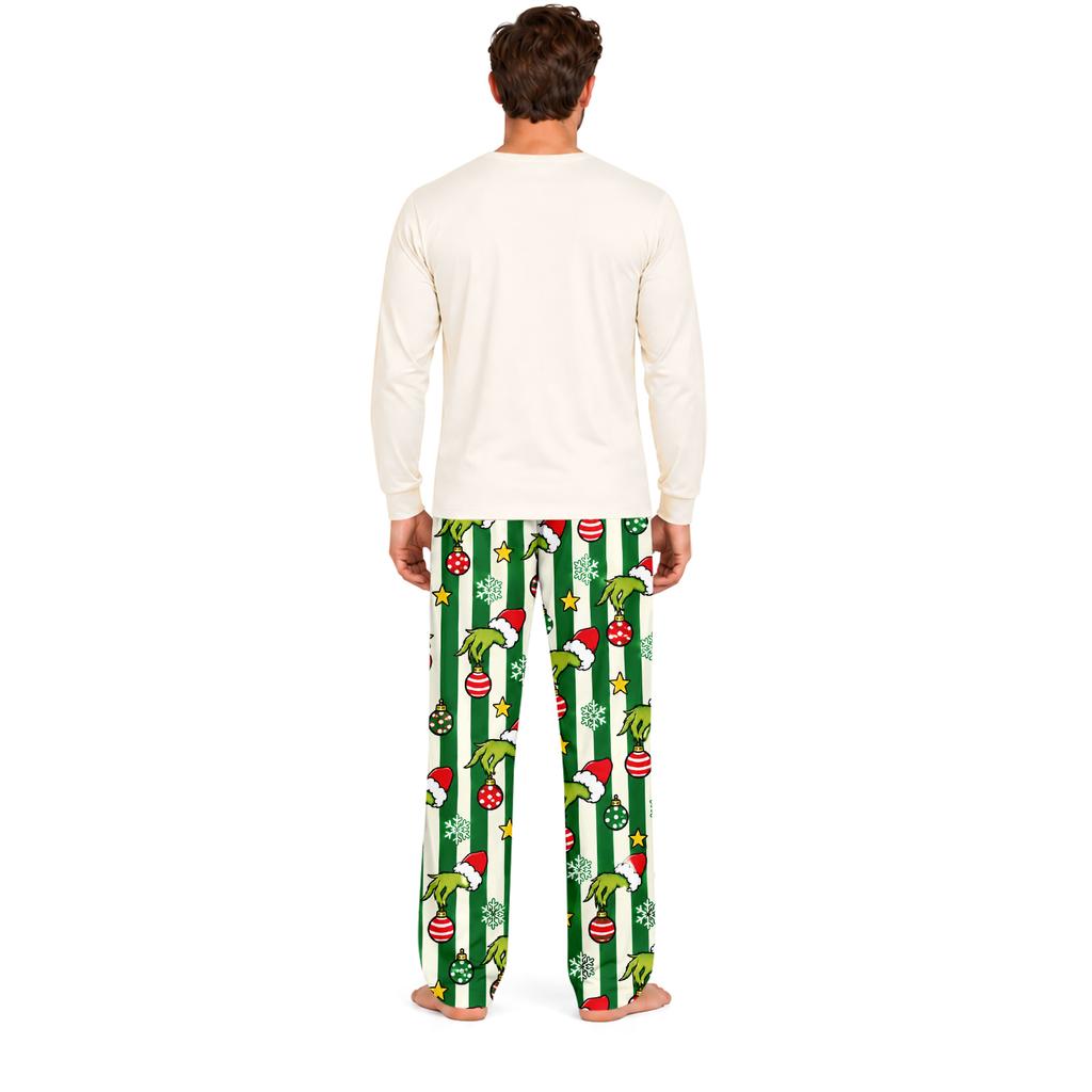 Family Matching Parent-Child Long Sleeve and Pants Pajama Set Loungewear for Home Wear