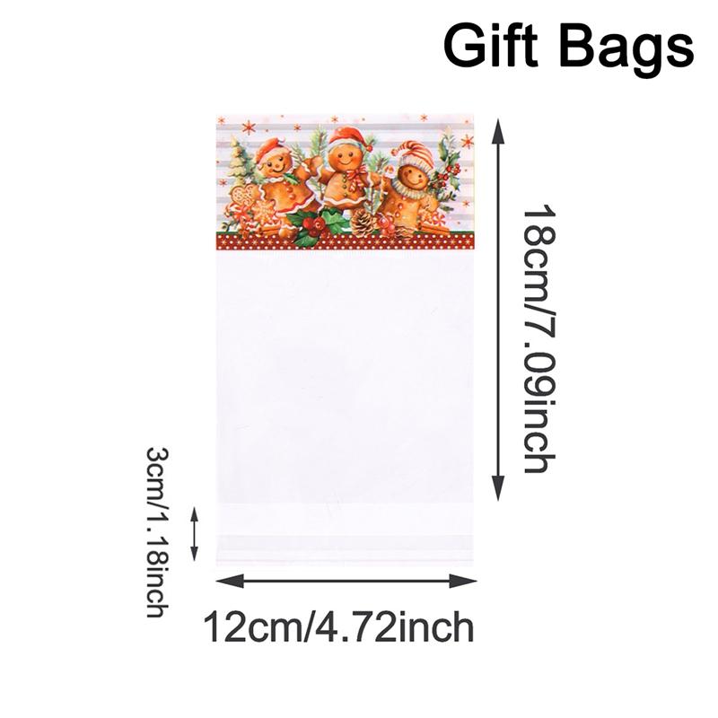

30/50pcs Christmas Gingerbread Man Candy Bags Xmas Gifts Packaging Bag Christmas Decorations for Home 2026 Navidad New Year 2026 30pcs