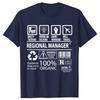 New Regional Manager MultiTasking Certified Job T Shirt Oversize Casual Tee Shirt Casual Short Sleeve Vintage Couples T-Shirt