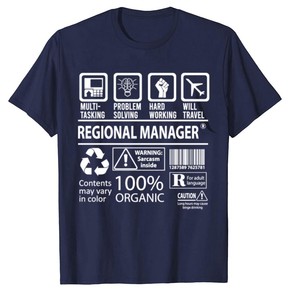 New Regional Manager MultiTasking Certified Job T Shirt Oversize Casual Tee shirt Casual Short Sleeve Vintage Couples T-Shirt