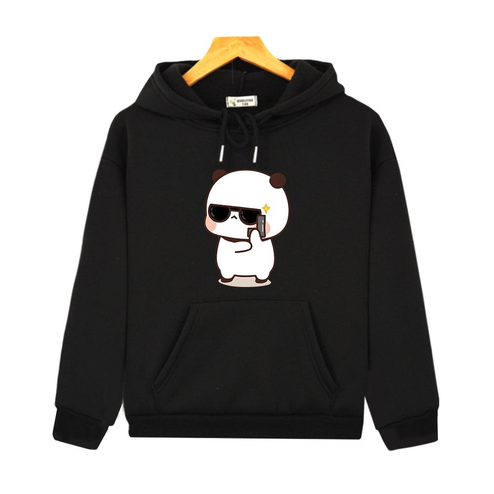 

Забавные толстовки с пандой Медведь Бубу Дуду Мультяшный графический пуловер с длинным рукавом для девочек Парный наряд Классический Простой Трендовый 3XL