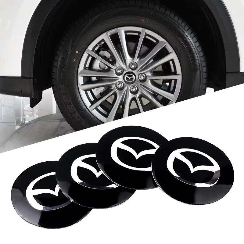 4 Stück/Set Auto Radnabenkappen Aufkleber für Mazda 2 3 5 6 Axela Atenza Speed 6 CX-3 CX-4 CX 5 CX-7 CX-8 CX-9 Demio MPS Miata