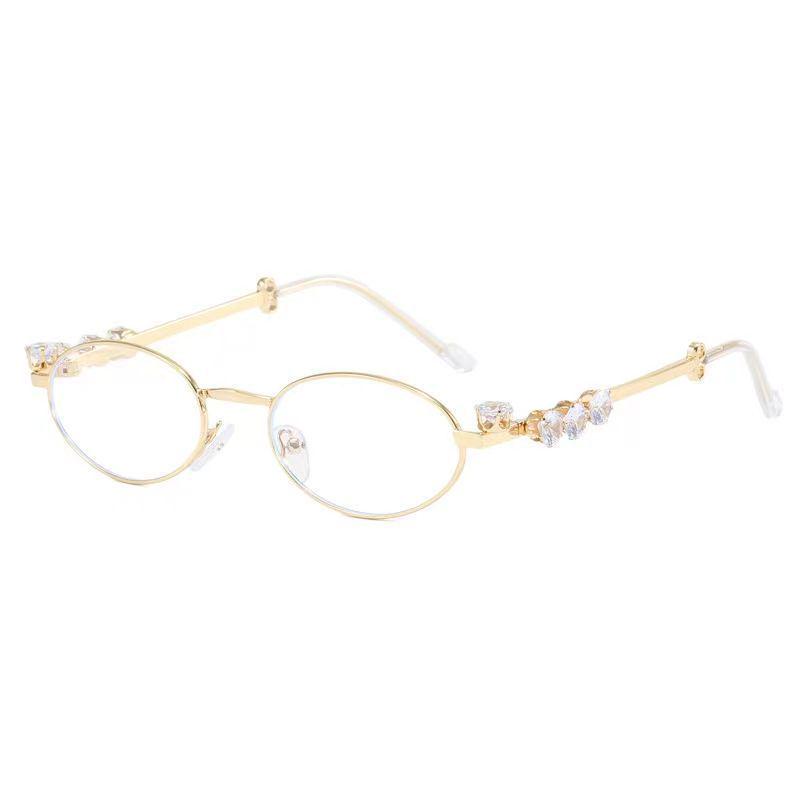 Vintage Y2K Style Rhinestone Fashion Sunglasses with Anti-Blue Light Protection