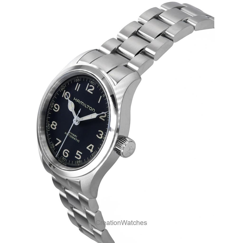Hamilton Reloj Khaki Field Murph automático de acero inoxidable con esfera negra H70405130 100M para hombre