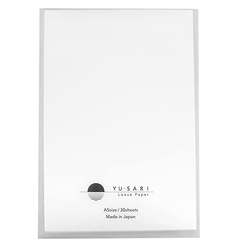 

Nakabayashi YU-SARI A5 Loose Paper Sheet for Fountain Pen from Japan, 30sheetsWhite Color (A5 size)