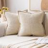 Herbst Rost Dekorative Kissenhülle für Sofa Bett Akzentkissenhülle Breitseitig Gestreift Patchwork Weiche Cord Kissenbezüge
